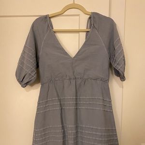 Blue statement sleeve dress